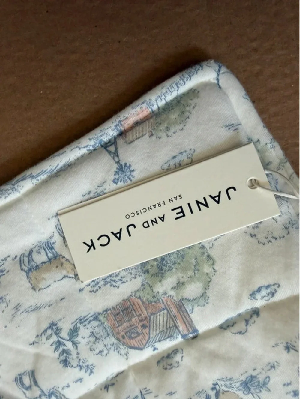 Baby Farm Animal Toile Quilted blanket